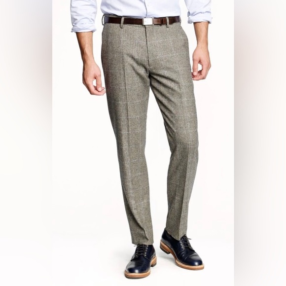 J.Crew Ludlow Slim Fit Prince of Wales Glen Plaid Wool Blend Suit Trousers 36x32 - Picture 5 of 8
